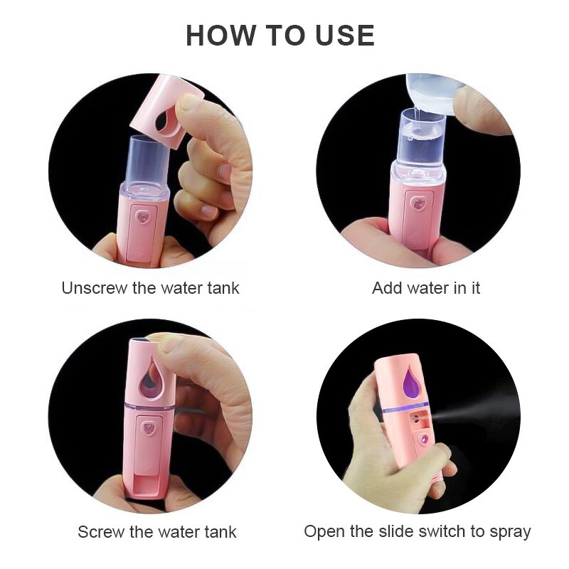 Facial Mist Sprayer Manufacturer - Home Personal Electric Mini Face Spray Device Usb Charging Portable Beauty Skin Care Nano Mist