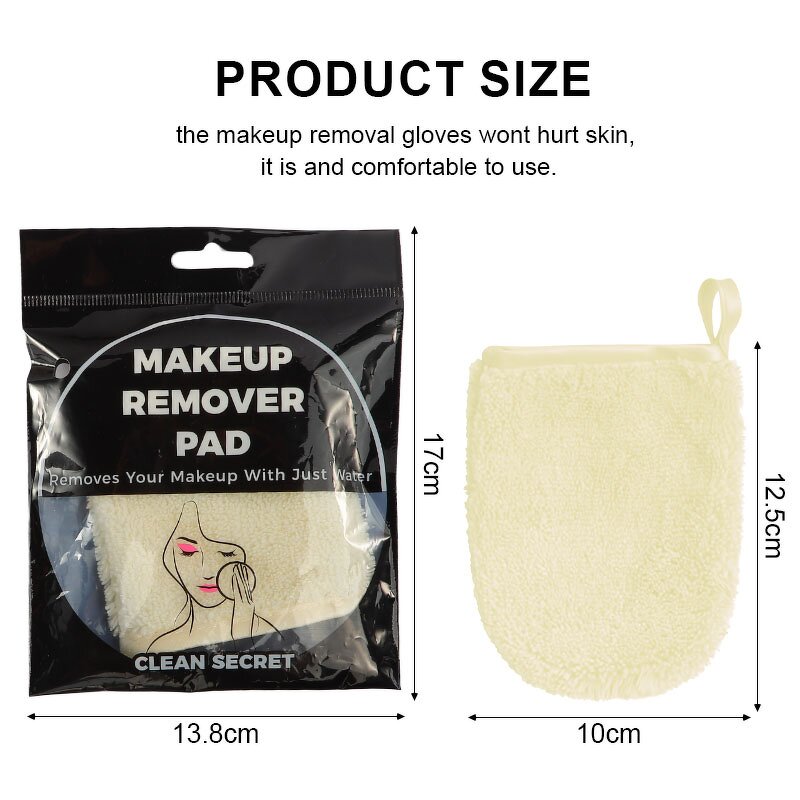 Makeup Remover Gloves Manufacturer - New Colorful Soft Fiber Face Cleansing Reusable Washable Facial Make up Removal Mitts