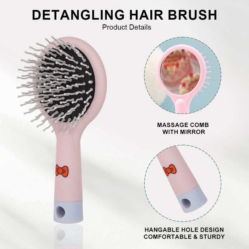 Hair Accessory Set Manufacturer - Wholesale Microfiber Bowtie Headband Wristband Detangling Brush With Mirror