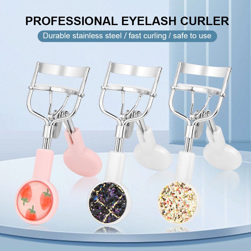 Eyelash Curler Manufacturer - Portable Diamond Wide Handle Stainless Steel Cosmetic False Eyelash Curling Clip