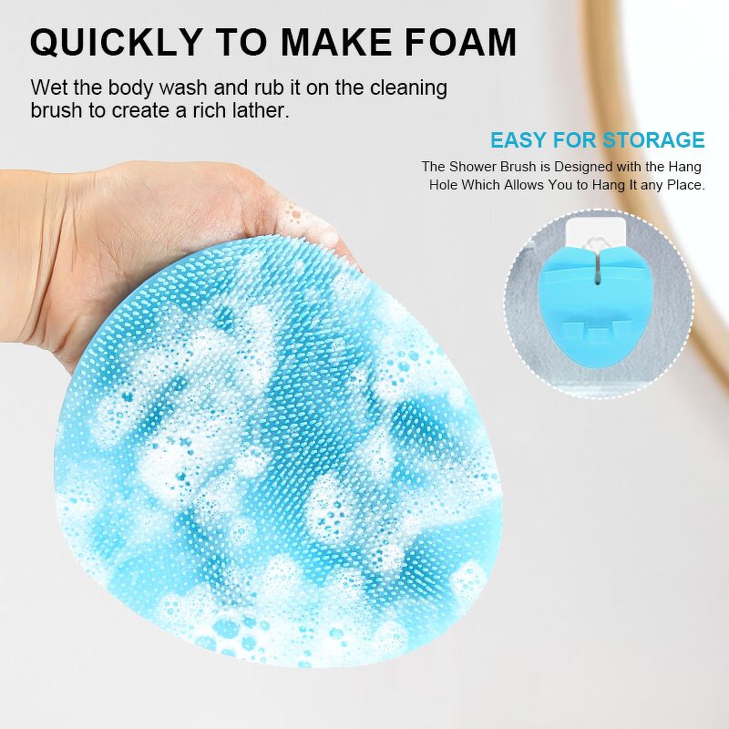 Silicone Body Brush Manufacturer - Custom Gentle Exfoliating Soft Bristle Hygienic Shower Skin Massage Scrubber Pad