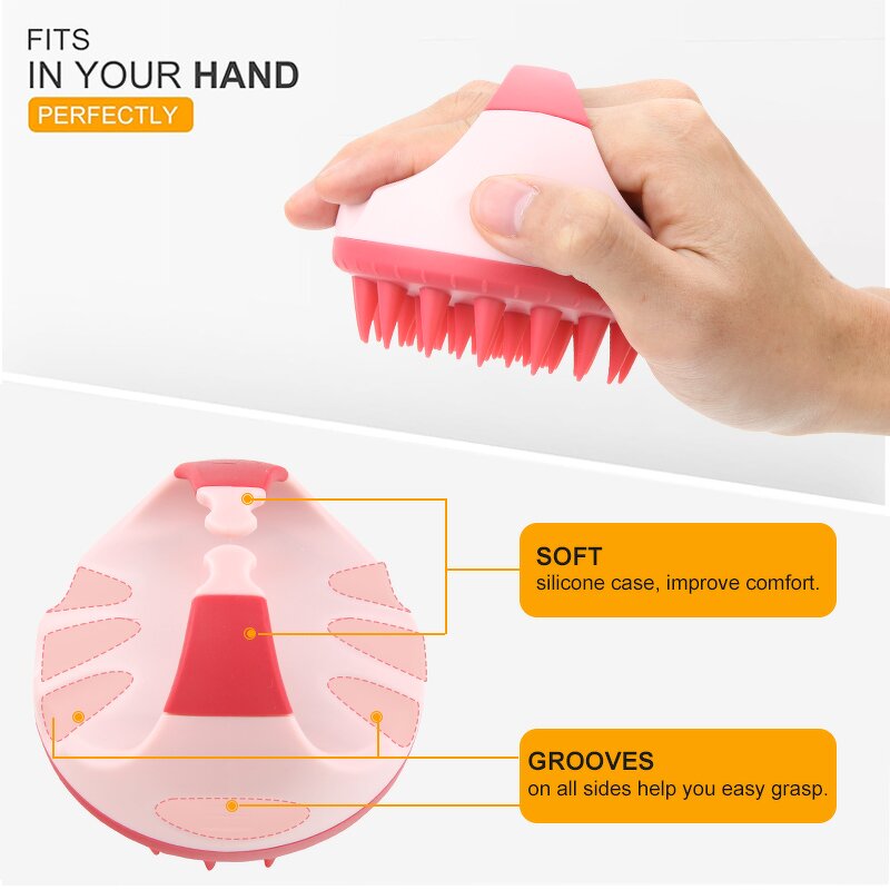 Shampoo Hair Brush Manufacturer - Hot Selling Bath Soft Silicone Women Head Scalp Massager Dandruff Removal Exfoliator Tool