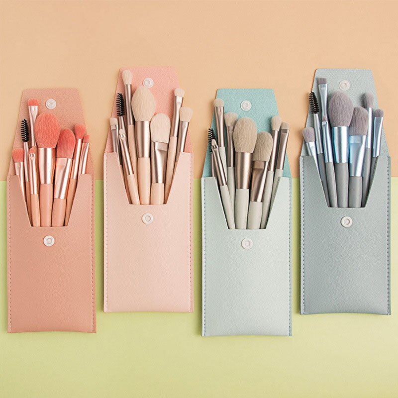 Travel Makeup Brushes Set Manufacturer - Premium Mini 8pcs Soft Synthetic Bristles Eyeshadow Face Blush Cosmetics Tool Kit