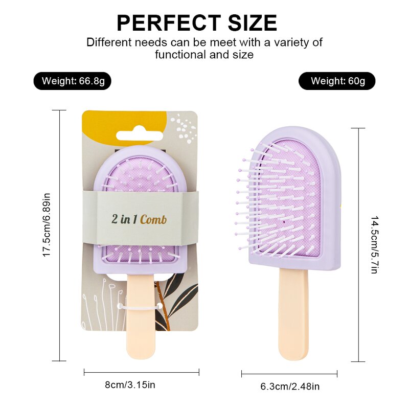 Hair Air Cushion Comb Manufacturer - New Ice Cream Shape Mini Soft Bristles Scalp Massage Detangler for Girls