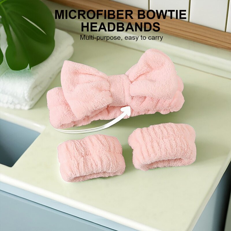 Hair Accessory Set Manufacturer - Wholesale Microfiber Bowtie Headband Wristband Detangling Brush With Mirror