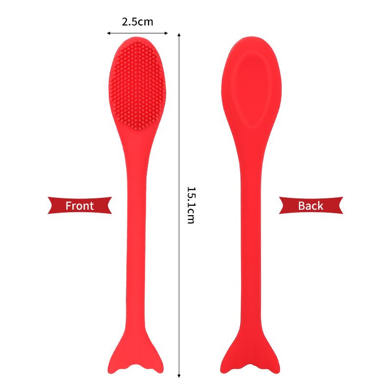 Face Mask Brush Manufacturer - 2 in 1 Double Sided Soft Flexible Silicone Facial Cleaning Massager Cosmetic Exfoliating Tool