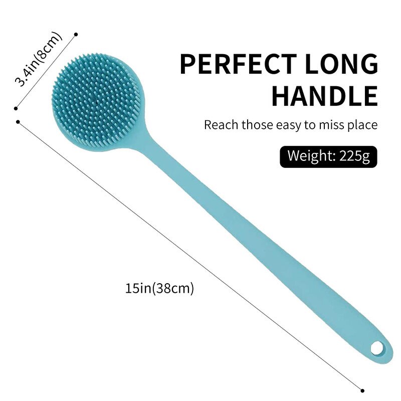 Silicone Bath Brush Manufacturer - Multifunctional Rub Massage Soft Bristles Shower Back Body Scrub With Long Handle