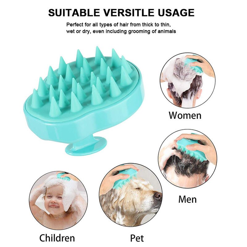 Scalp Massager Comb Manufacturer - Hot Sales Silicone Plastic Handle Handheld Head Shampoo Brush for Hair Growth