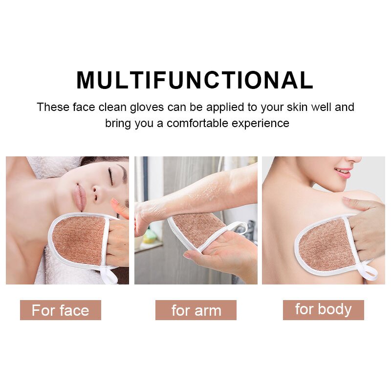 Makeup Remover Glove Manufacturer - Customization Logo Soft Microfiber Reusable Scrubbing Cleaning Face Towel Mitts for Spa