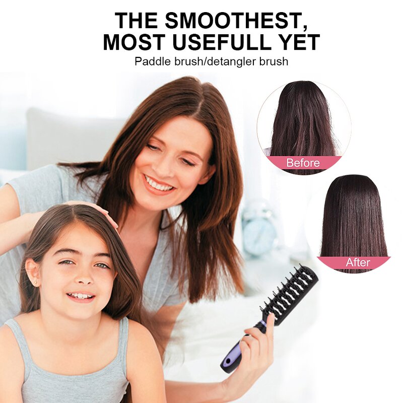 Hair Care Tool Set Manufacturer - Custom 5-piece Wide Tooth Comb Scalp Massage Brush Base Mirror with Gift Box