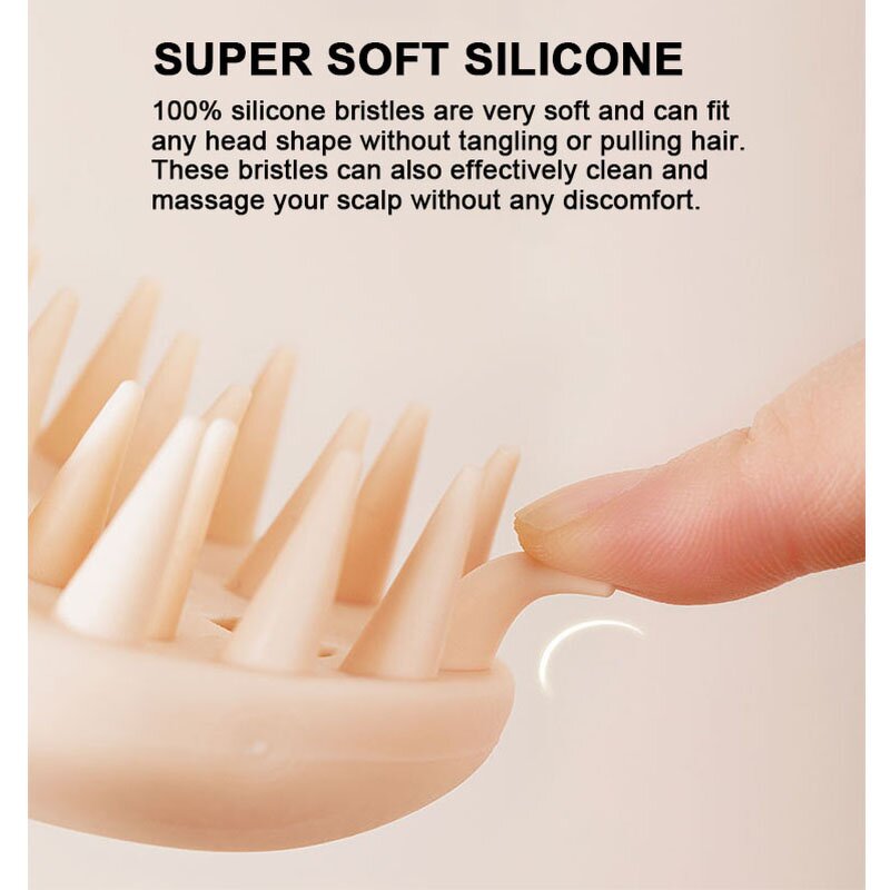 Scalp Massager Shampoo Brush Manufacturer - 2 in 1 Silicone Detachable Soft Bristles Exfoliator for Hair Growth Dandruff