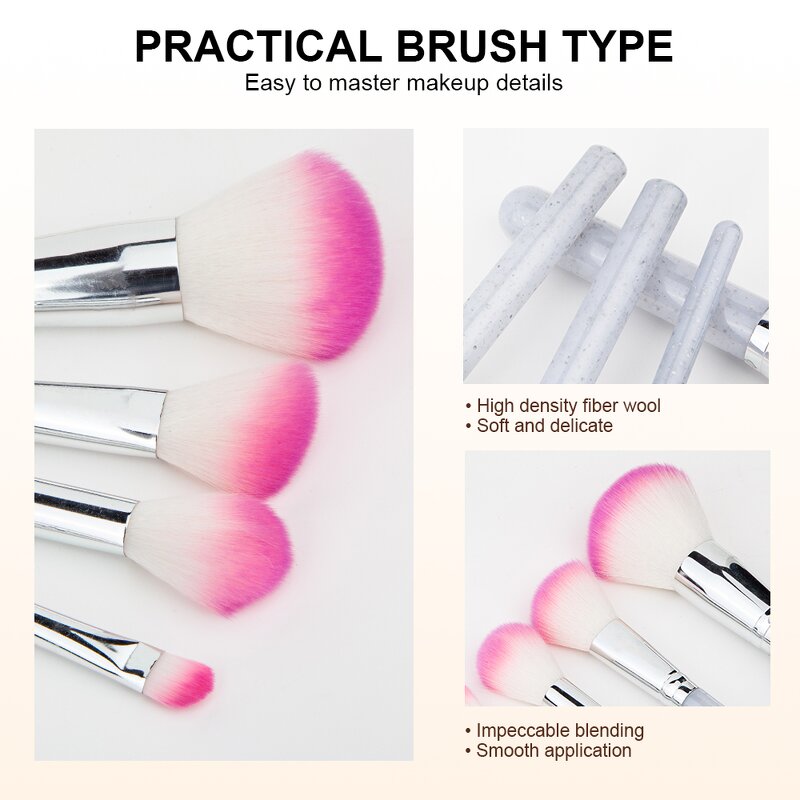 Makeup Brush Set Manufacturer - Custom Gift Box Soft Synthetic Hair Natural Liquid Glitter Handle Facial Foundation Cosmetic Tools