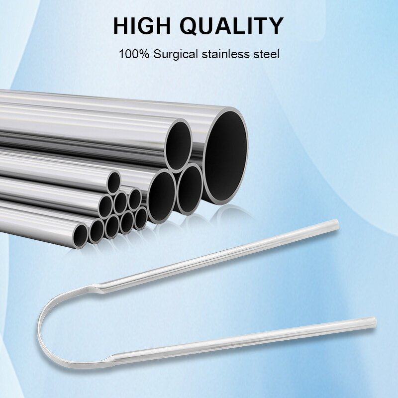 Tongue Scraper Manufacturer - Non Disposable 100% Stainless Steel Reduce Bad Breath Oral Care Tool for Kids Adults