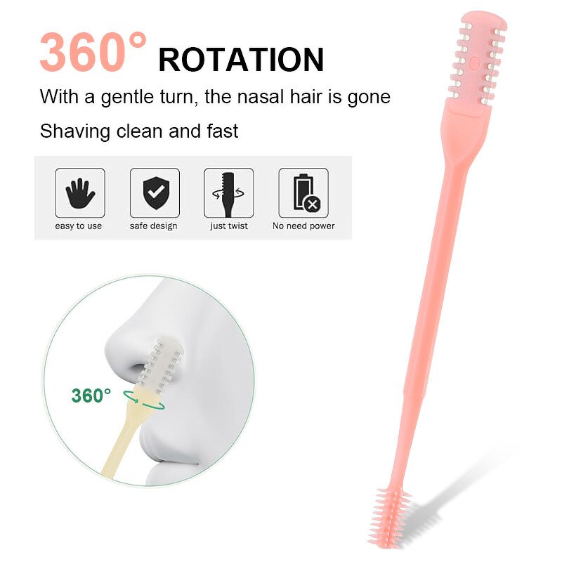 Ear Nose Hair Trimmer Manufacturer - 2 in 1 360 Degree Rotation Shaving Double Sided Comb Nostril Cleaner Portable Nasal Tool