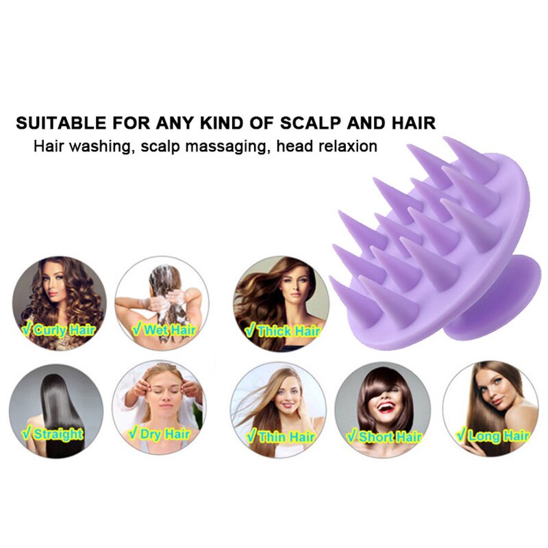 Silicone Shampoo Comb Manufacturer - Factory Soft Waterproof Head Health Care Dandruff Removal Hair Washing Scrubber Tool