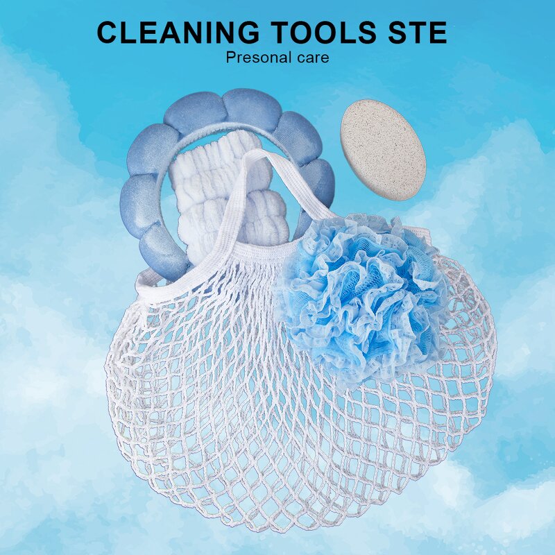 Bath Spa Gift Set Manufacturer - Kaimi Custom Shower Sponge Loofah Headband Wrist Band Pumice Stone Foot Scrub Kit