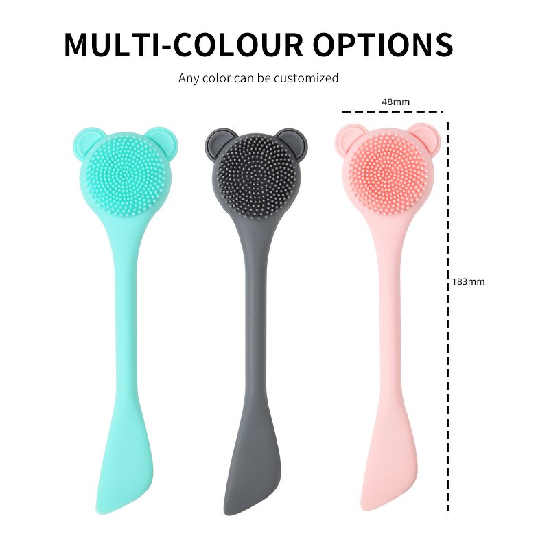 Facial Cleaning Scrubber Manufacturer - Custom Korean Waterproof 2 in 1 Silicone Face Mask Brush Deep Pore Exfoliating Cleaner