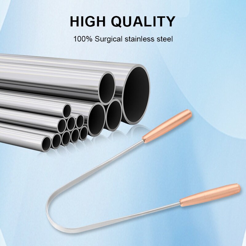 Tongue Cleaner Manufacturer - Custom Logo Stainless Steel Reduce Bad Breath Oral Care Tool with Ridges for Men Women