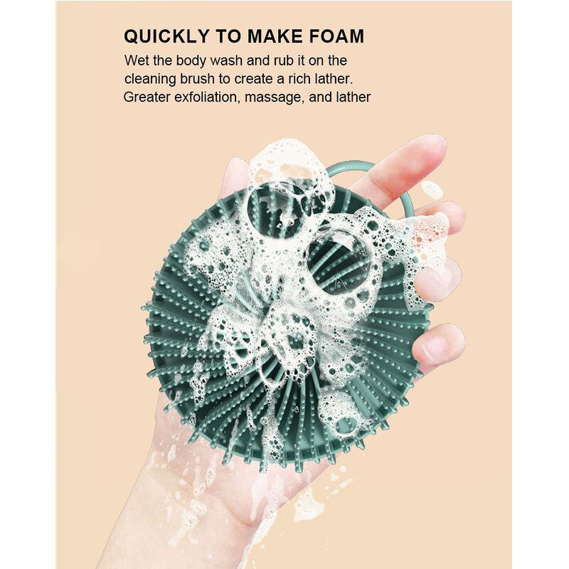 Silicone Body Scrubber Manufacturer - Hot Bathroom Anti Bacteria Round Soft Skin Exfoliator Massage Bath Cleaning Brush