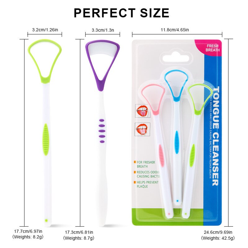 Plastic Tongue Scraper Manufacturer - Wholesale 100% BPA Free Oral Care Hygiene Coating Cleaning Brush Reusable Soft Rubber Tool