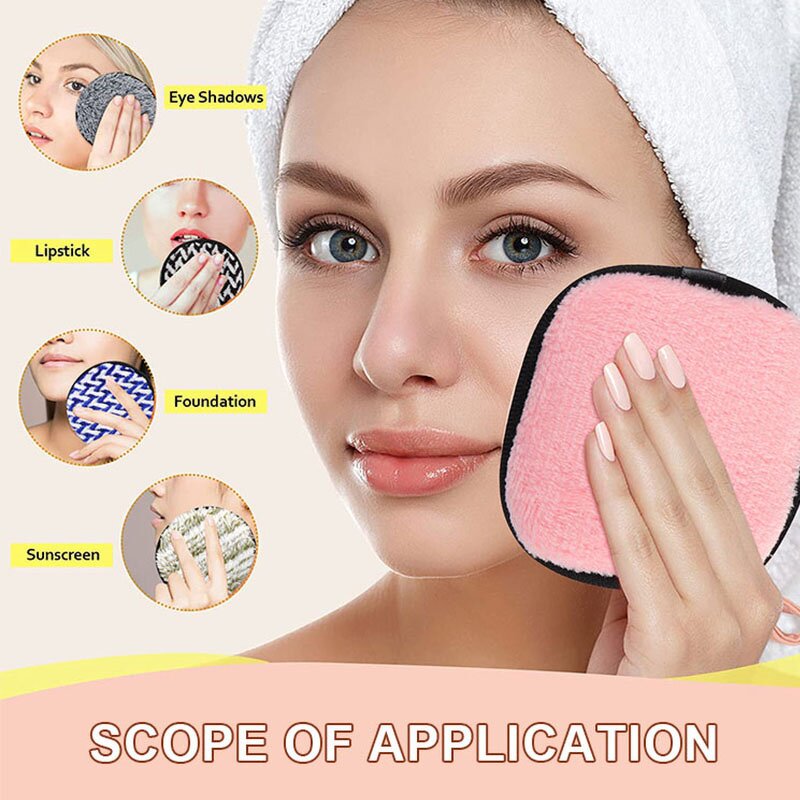 Makeup Remover Pads Manufacturer - Reusable Round Microfiber Washable Face Cleansing Skin Care Make up Removal Cotton Pad