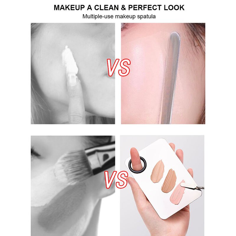 Makeup Spatula Brush Set Manufacturer - Custom Foundation Liquid Cream Mixing Stainless Steel Facial Shadow Mix Palette Tool