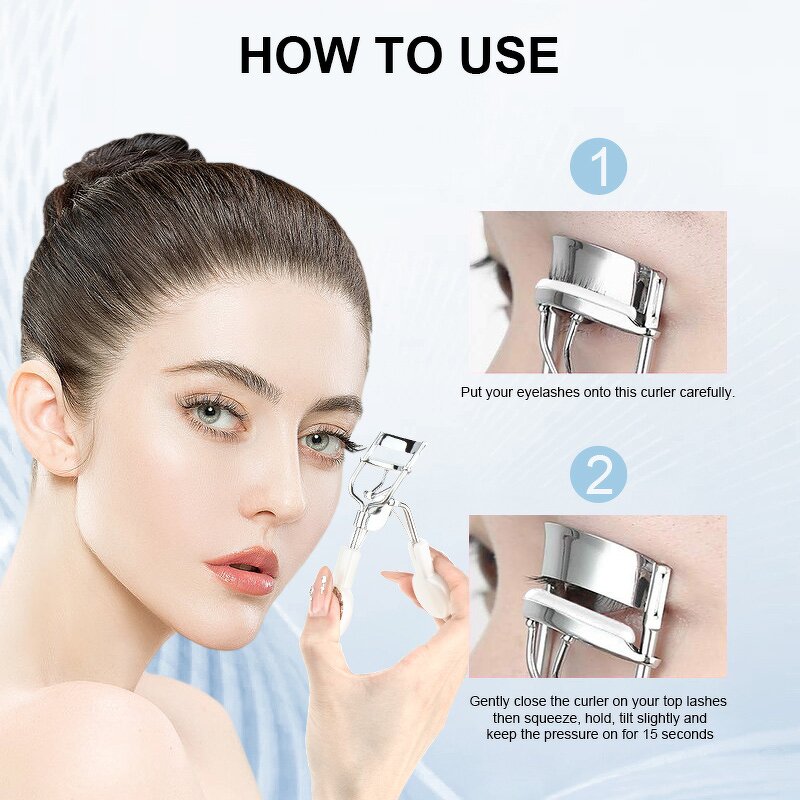 Eyelash Curler Manufacturer - Portable Diamond Wide Handle Stainless Steel Cosmetic False Eyelash Curling Clip