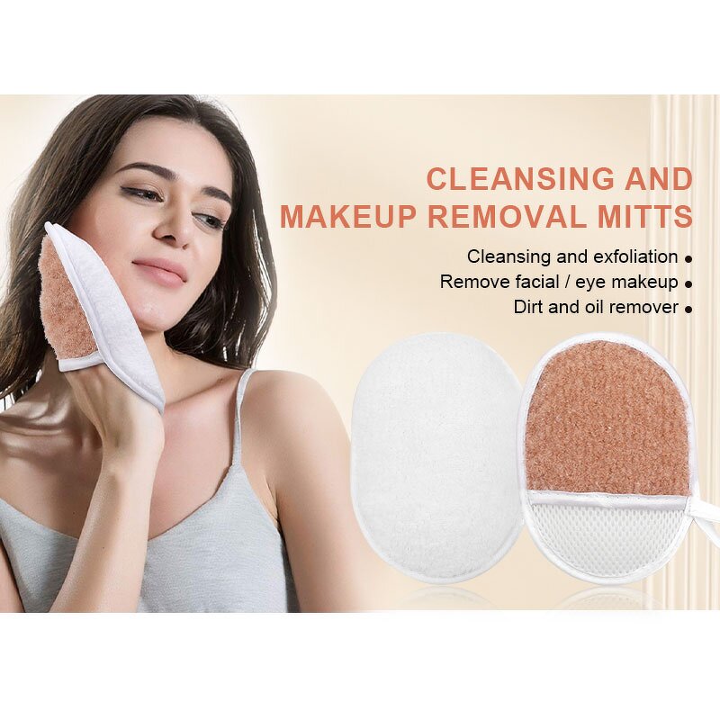 Makeup Remover Glove Manufacturer - Customization Logo Soft Microfiber Reusable Scrubbing Cleaning Face Towel Mitts for Spa