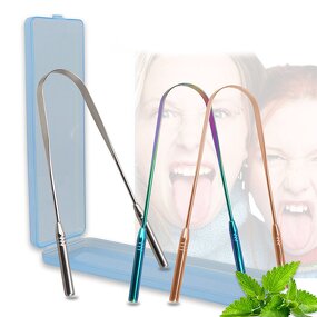 Tongue Cleaner Manufacturer - Wholesale Surgical Grade Stainless Steel Dental Oral Care Cleaning Tools Fresh Breath for Adults