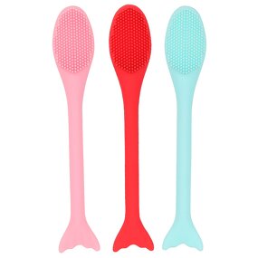 Face Mask Brush Manufacturer - 2 in 1 Double Sided Soft Flexible Silicone Facial Cleaning Massager Cosmetic Exfoliating Tool