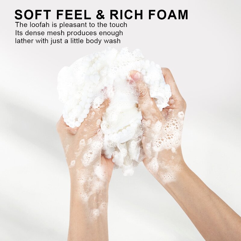 Bath Sponge Ball Manufacturer - OEM ODM Custom Mix Color PE Plastic Foaming Net Exfoliating Body Scrubber Luffa