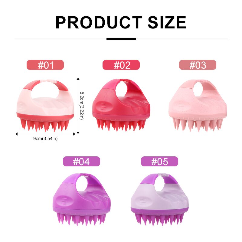 Shampoo Hair Brush Manufacturer - Hot Selling Bath Soft Silicone Women Head Scalp Massager Dandruff Removal Exfoliator Tool
