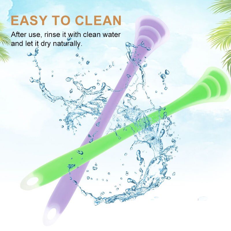 Tongue Scraper Brush Manufacturer - Portable 2 in 1 Silicone Non-Synthetic Oral Hygiene Care Tool Cleaning Tongue Spatula