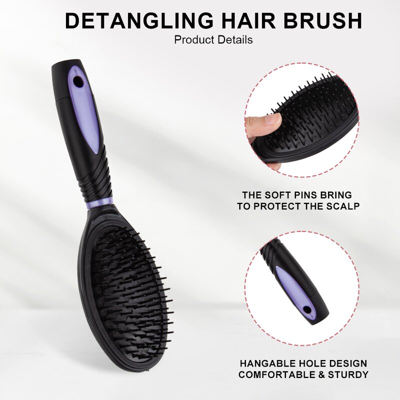 Hair Care Tool Set Manufacturer - Custom 5-piece Wide Tooth Comb Scalp Massage Brush Base Mirror with Gift Box