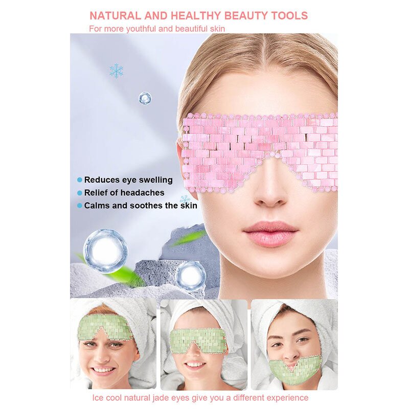 Jade Eye Mask Manufacturer - Facial Cooling Natural Crystal Energy Stone Hot Cold Therapy Anti-Aging Face Massage Relax Sleep Mask
