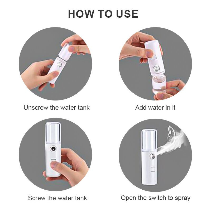 Facial Nano Spray Manufacturer - Hot Selling Skin Care Moisturizing Bottle USB Rechargeable Portable Handy Mini Electric Fine Mist Sprayer