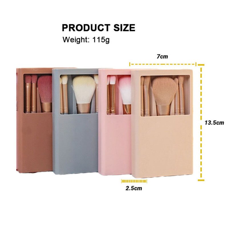 Travel Makeup Brush Set Manufacturer - Hot Selling 5pcs Mini Ultra Soft Synthetic Cosmetic Brushes with Mirror Case
