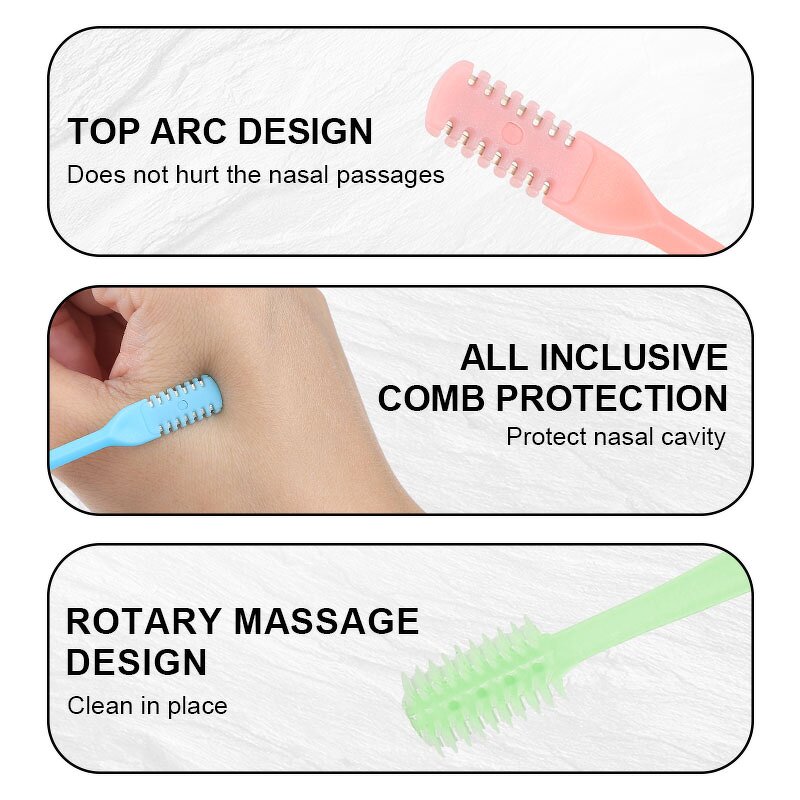 Ear Nose Hair Trimmer Manufacturer - 2 in 1 360 Degree Rotation Shaving Double Sided Comb Nostril Cleaner Portable Nasal Tool