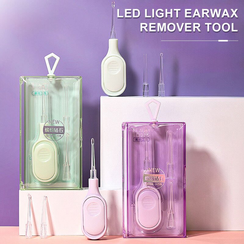 Earwax Removal Kit Manufacturer - 3 in 1 with Storage Case LED Light Safe Ear Spoon Pick Tweezer Cleaning Tool for Adults Kids