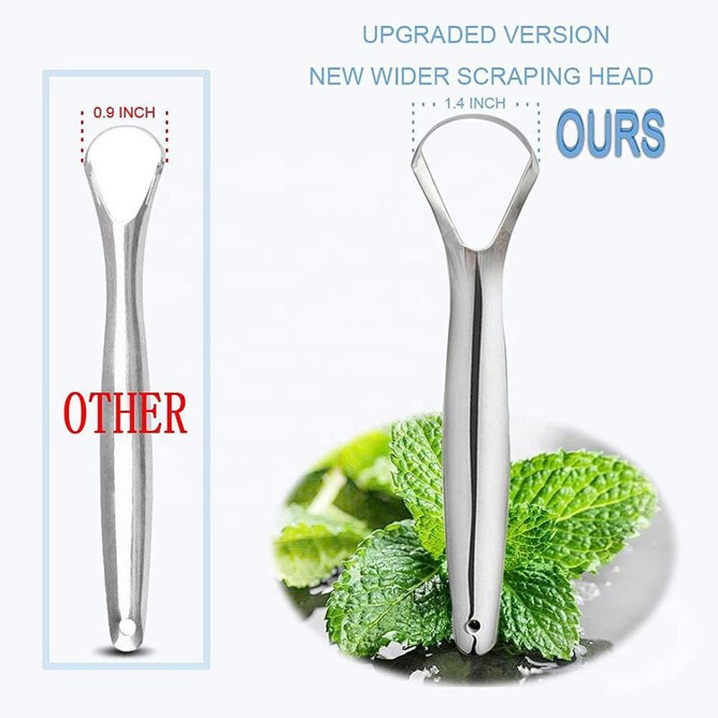 Tongue Cleaner Manufacturer - Factory Wholesale Stainless Steel Reduce Bad Breath Oral Care Tool With Travel Case