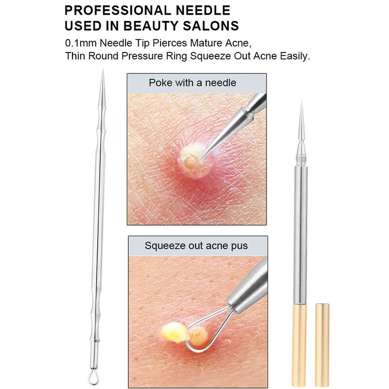 Blackhead Remover Kit Manufacturer - Double Headed Stainless Steel Facial Pore Cleaner Nose Acne Needle Extractors