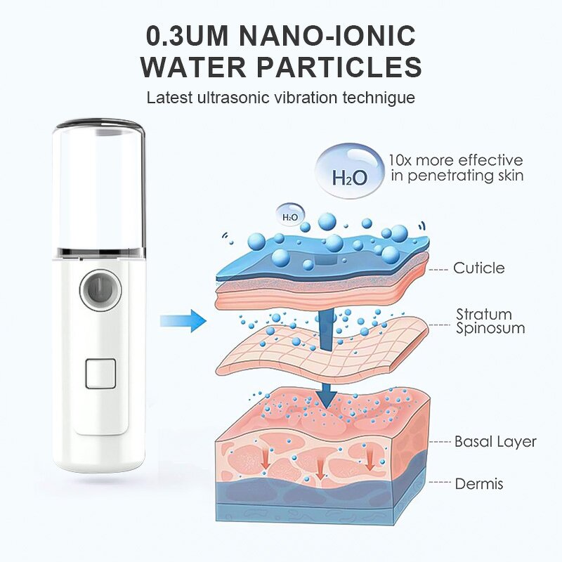 Facial Nano Spray Manufacturer - Hot Selling Skin Care Moisturizing Bottle USB Rechargeable Portable Handy Mini Electric Fine Mist Sprayer