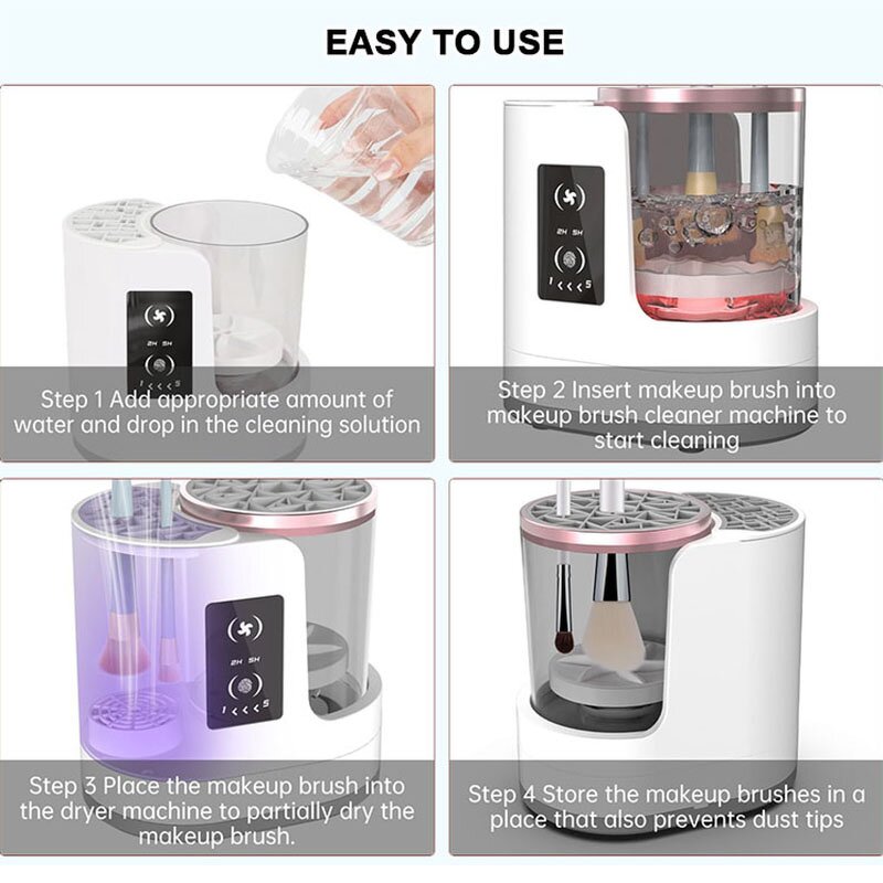 Makeup Brush Cleaner Manufacturer - Factory Price 3 in 1 USB Electric Automatic Cleaning Quick-Drying Cosmetics Brush Washer