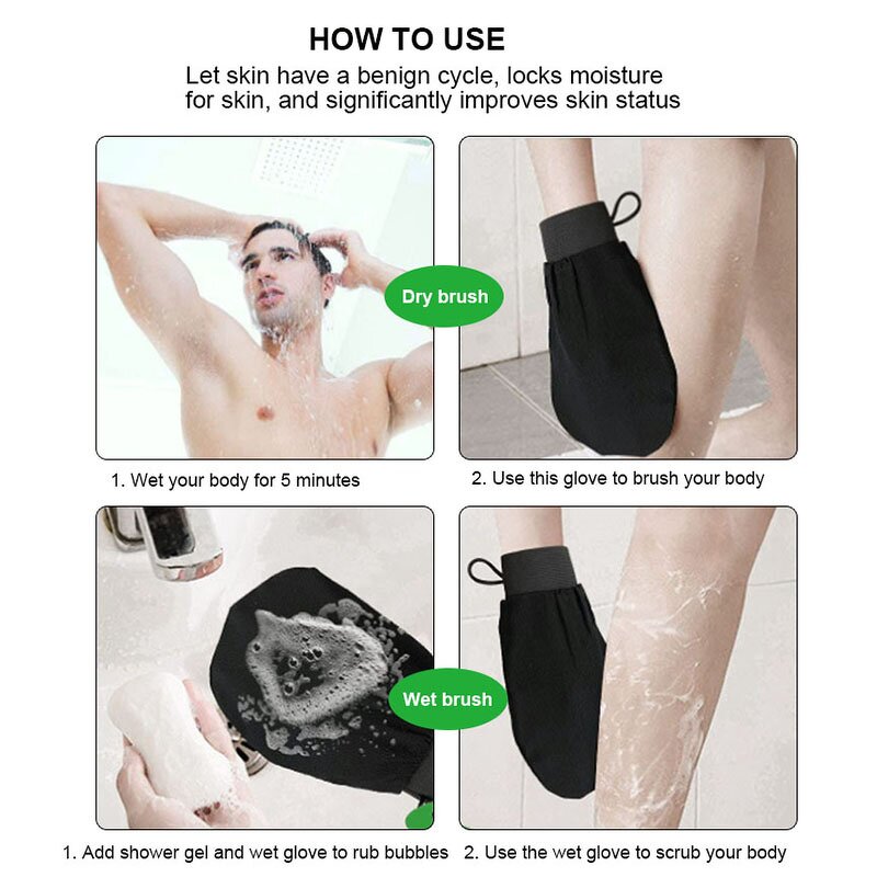 Bath Gloves Manufacturer - Double Sided Viscose Fiber Spa Deep Exfoliating Body Cleaning Scrub Mitts Tool
