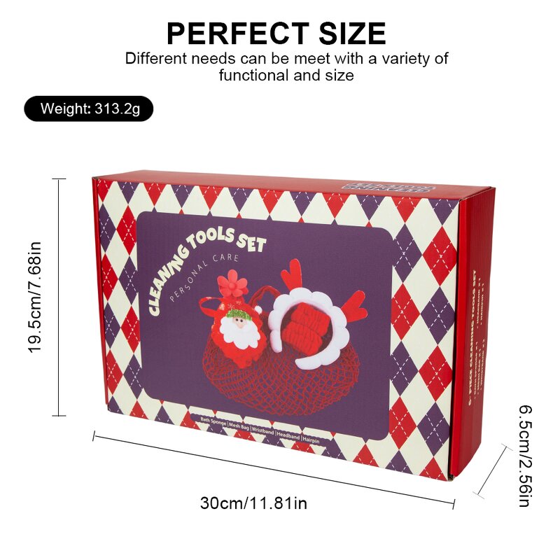 Bath Spa Gift Box Set Manufacturer - Custom Valentine Christmas Headband Scrunchies Clip Twisted Bath Sponge Kits