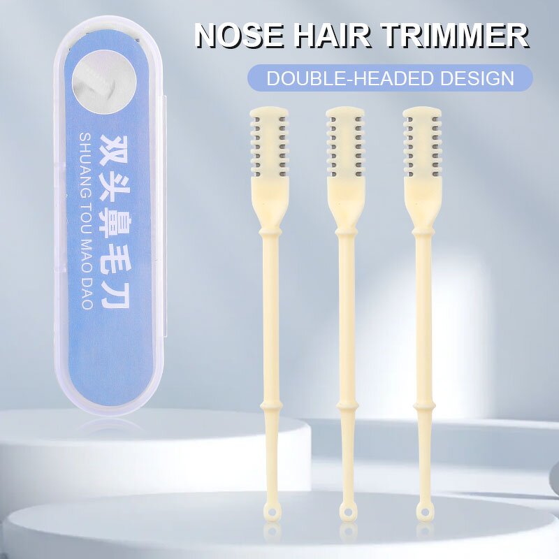 Nose Hair Trimmer Manufacturer - New Portable Double Head Nasal Shaver Manual Safe 360 Degree Rotating for Women Men