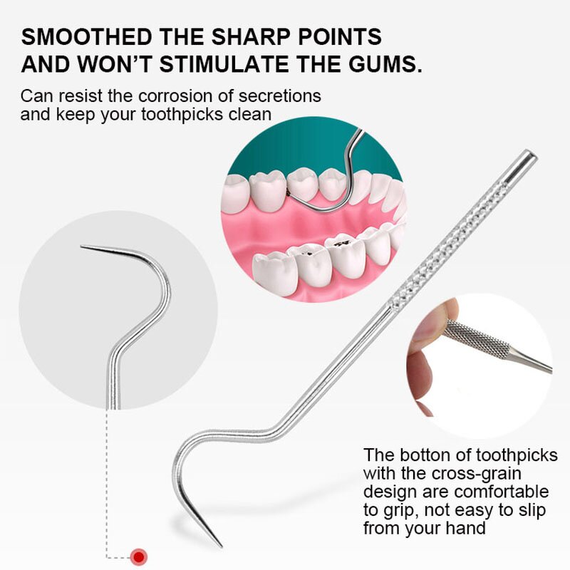 Metal Toothpick Set Manufacturer - Portable Stainless Steel Reusable Waterproof Mini Oral Cleaning Teeth Care Mouth Cleaner Tool