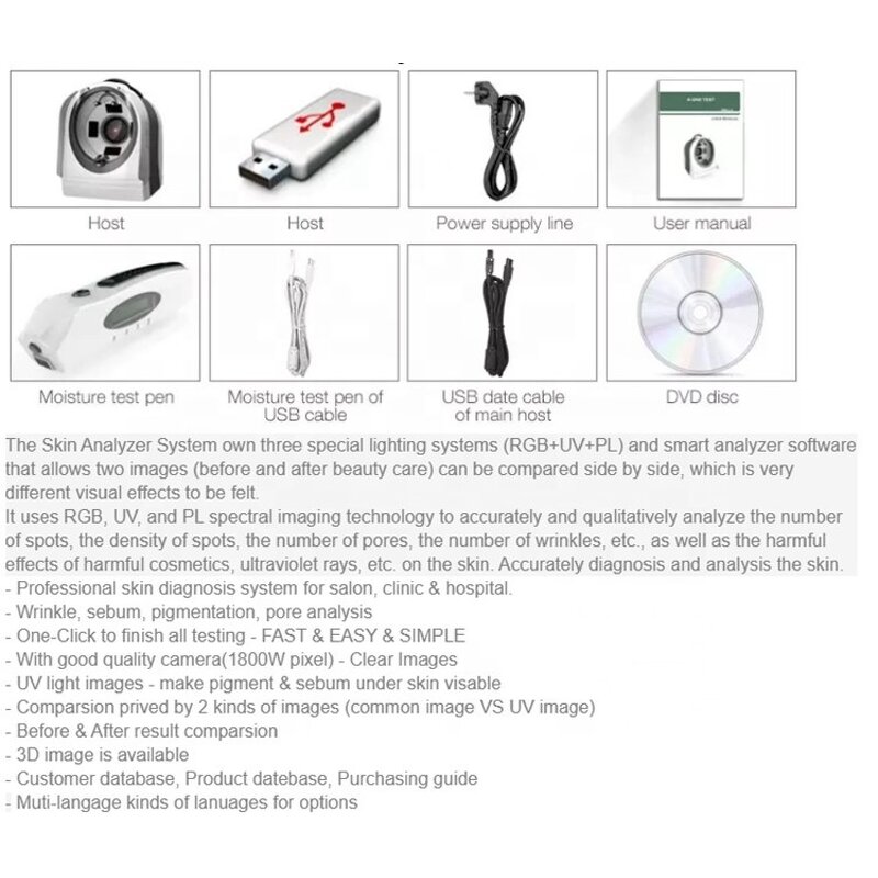 3d Face Skin Analyzer Manufacturer - Portable Skin Hair Analyser New Modle Face Care Device