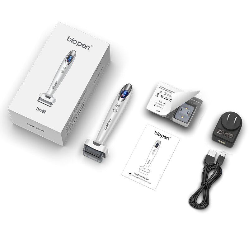 EMS Electroporation Bio Pen Manufacturer - New Arrival Q1S LED Red Blue Light Skin Hair Care Tool