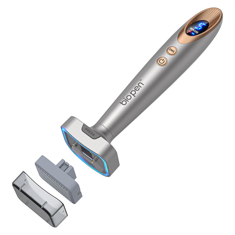 EMS Electroporation Bio Pen Manufacturer - New Arrival Q1S LED Red Blue Light Skin Hair Care Tool